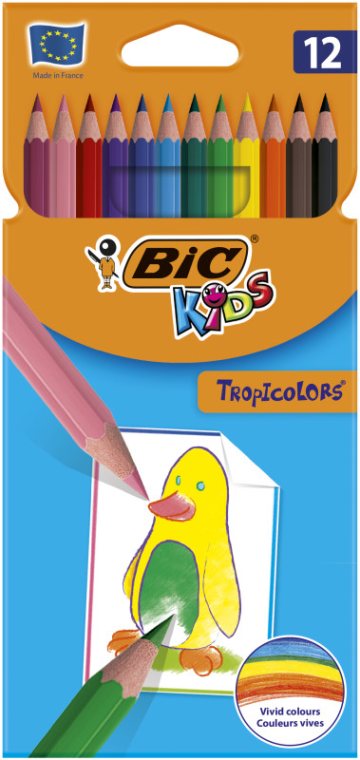 BIC Kids Tropicolors  kredki ołówkowe 12 kol