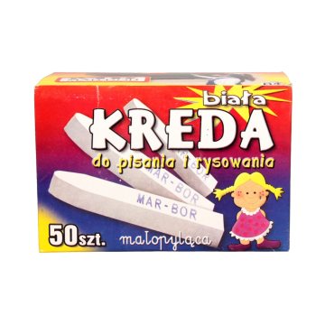 KREDA BIAŁA NIEPYLĄCA B2 MAR-BOR 6szt KWADRATOWA