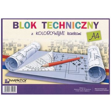 BLOK TECHNICZNY A4 KOLOR