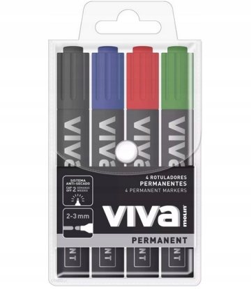 VIVA Marker permanentny okrągły 4szt  komplet