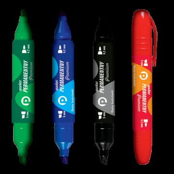 MARKER ZIELONY PERMANENTNY TETIS DWUSTR. KM502-Z2