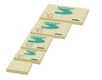 Notes TRES pastel żółty 125mm x 75mm