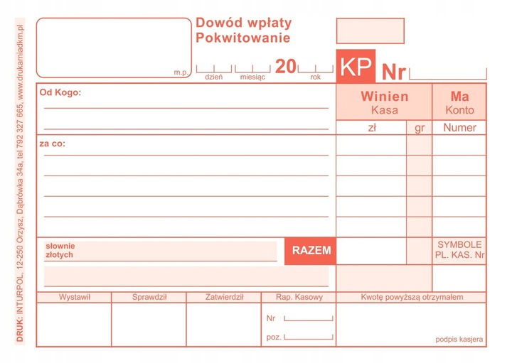 KP DOWÓD WPŁATY A6 80k DKM samokop.