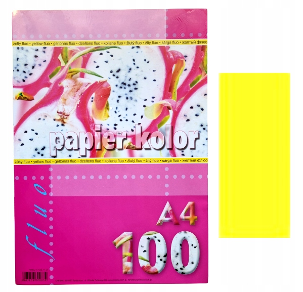 Papier Ksero Kreska A4 80g żółty fluo 100ark