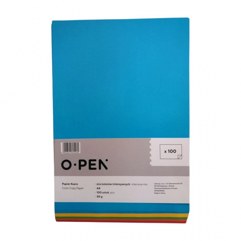 PAPIER KSERO A4 80g 100 ark MIX 5 KOL. INTENSYWNE