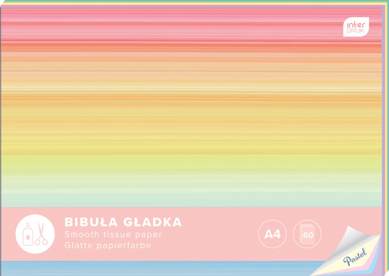 Bibuła gładka A4 zeszyt  60 kart pastele