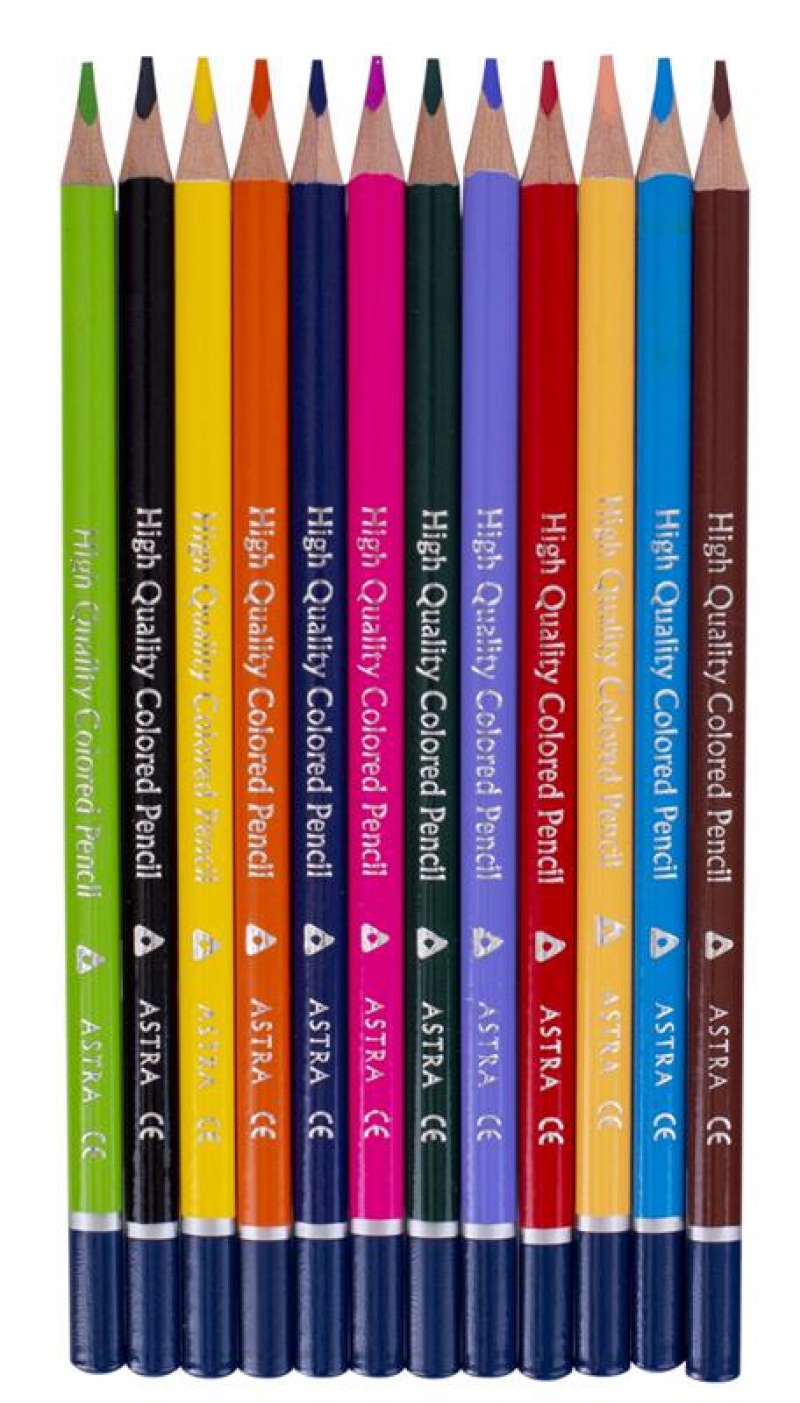 KREDKI OŁÓWKOWE ASTRINO TRÓJKĄTNE 12KOL.