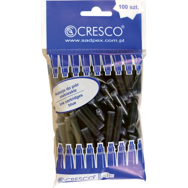 NABOJE ZWYKŁE CRESCO 100szt NIEBIESKIE