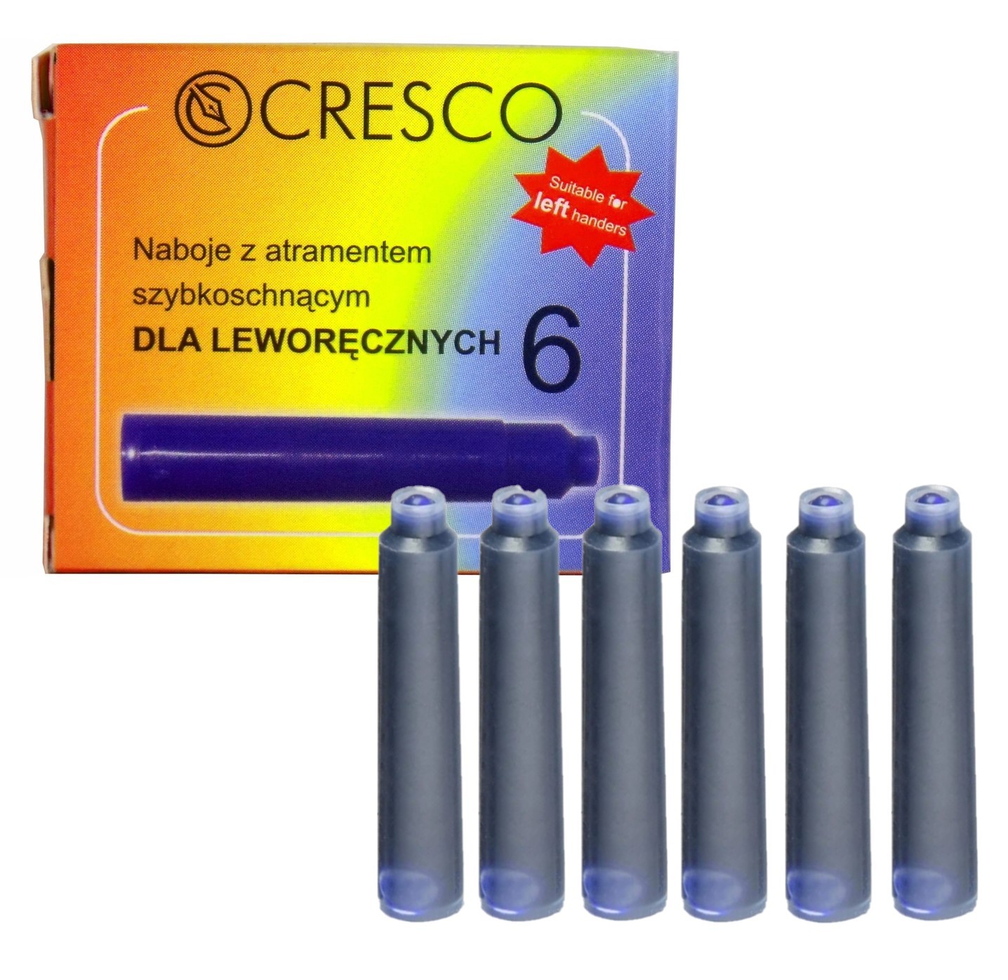 NABOJE CRESCO NIEBIESKIE 6szt DLA LEWORĘCZNYCH