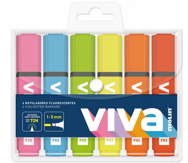 VIVA ZAKREŚLACZ FLUO 6szt