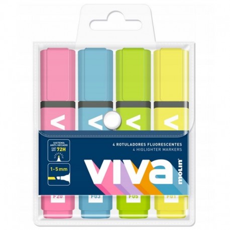 VIVA ZAKREŚLACZ FLUO 4szt