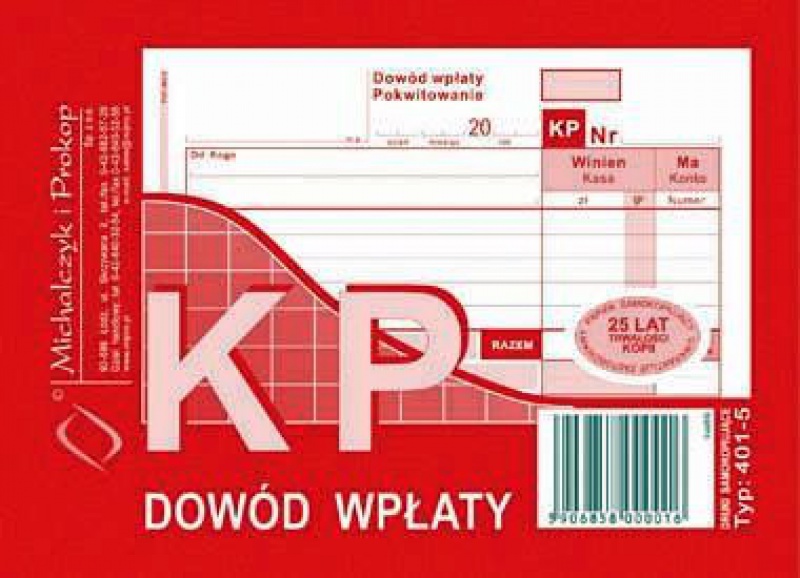 KP DOWÓD WPŁATY A6 401-5