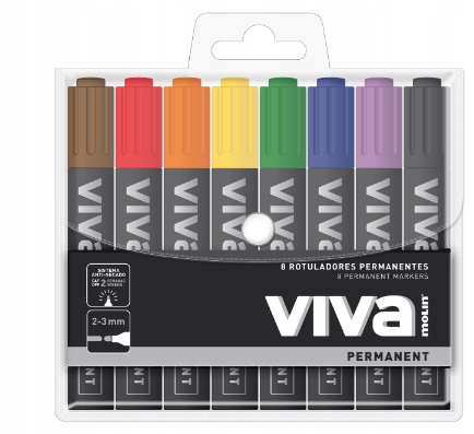 VIVA Marker permanentny okrągły 8szt  komplet