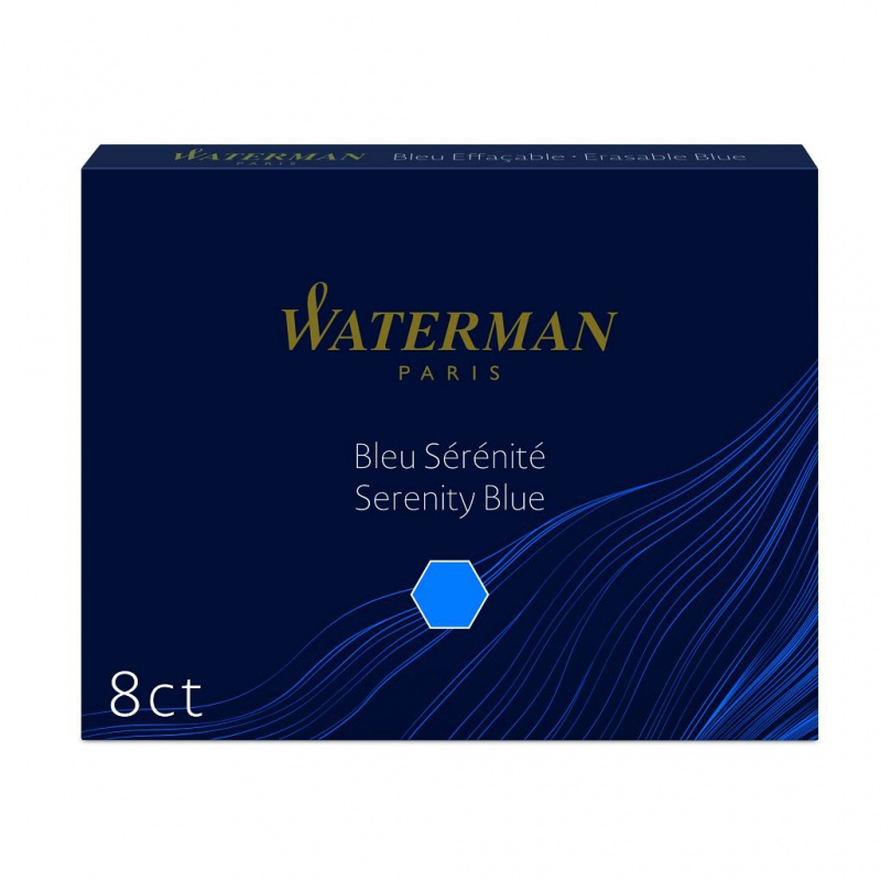 Naboje Waterman niebieskie 8szt Serenity Blue
