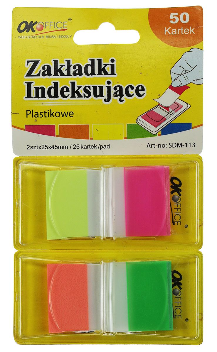 ZAKŁADKI INDEKSUJĄCE 25X45 PLAST. SDM-113