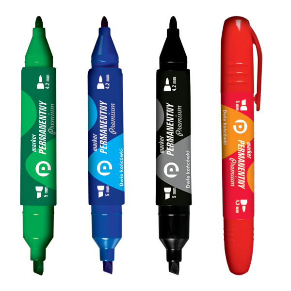 MARKER ZIELONY PERMANENTNY TETIS DWUSTR. KM502-Z2