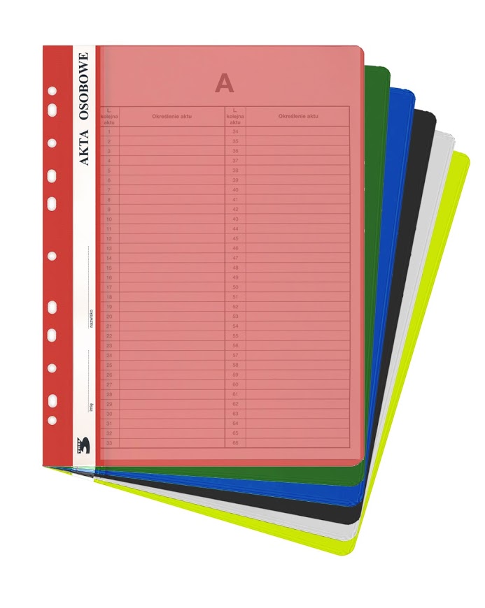 TRES Akta osobowe skoroszytowe czarne