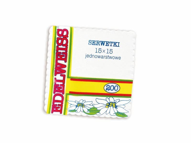 SERWETKI GASTRONOMICZNE 15X15 200szt białe ząbk.