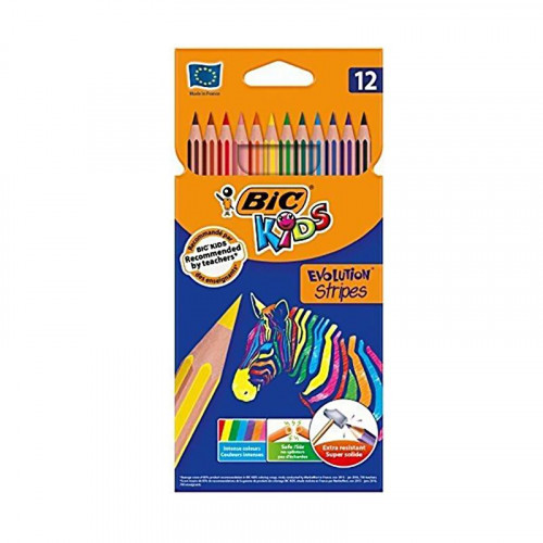KREDKI OŁÓWKOWE STRIPES  EVOLUTION 12 KOL