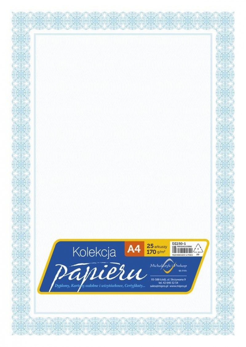 CERTYFIKAT DYPLOM 170g 25szt DZ250-1