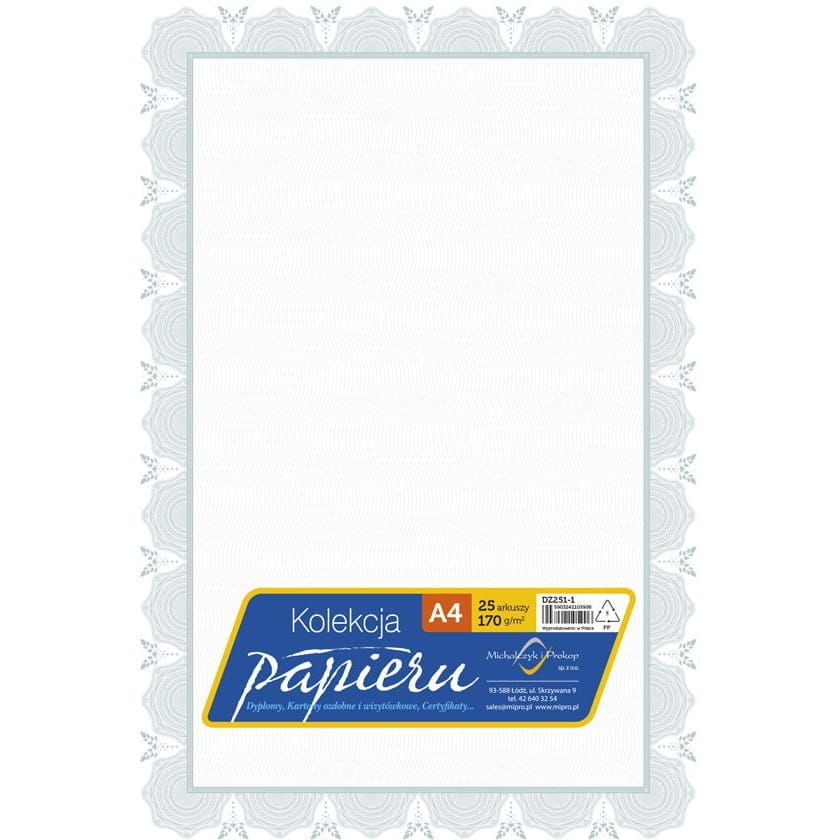CERTYFIKAT DYPLOM 170g 25szt DZ251-1