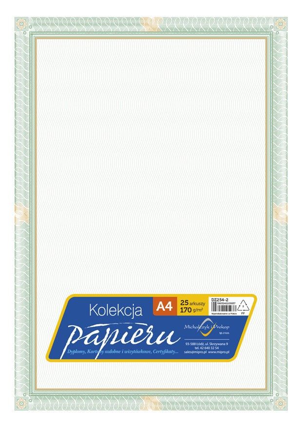 CERTYFIKAT DYPLOM 170g 25szt DZ254-2