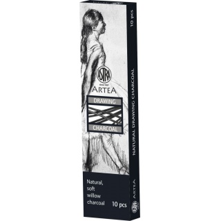 WĘGIEL NATURALNY RYSUNKOWY 3-6MM 10SZT ASTRA