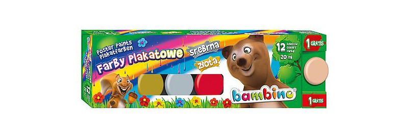 FARBY PLAKATOWE 12 KOLORÓW 20ml STD BAMBINO