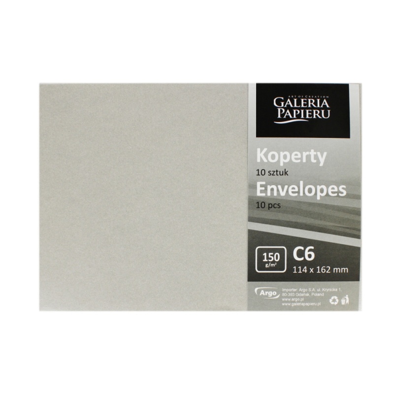KOPERTA OZD. C-6 150GR.PEARL J.SREBRNE K /10/