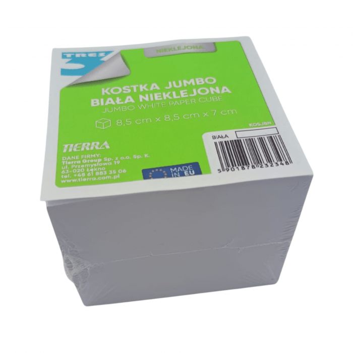 TRES Kostka JUMBO biała nieklejona  85 x 85 x 70