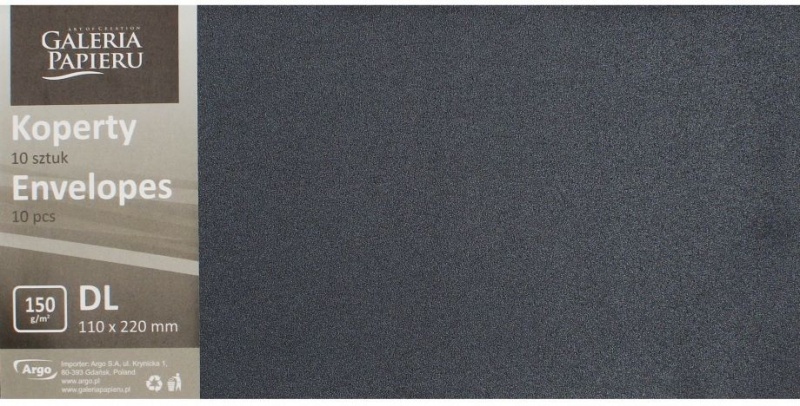 KOPERTA OZOBNA DL 150GR. PEARL CZARNY 10szt