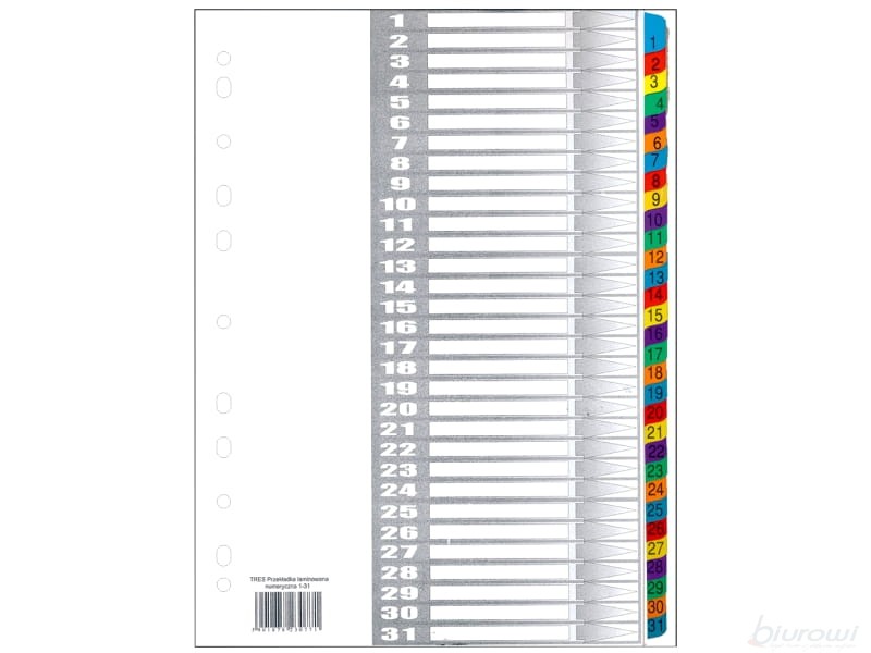 PRZEKŁADKI TRES LAMINOWANE A4 1-31 numerowane
