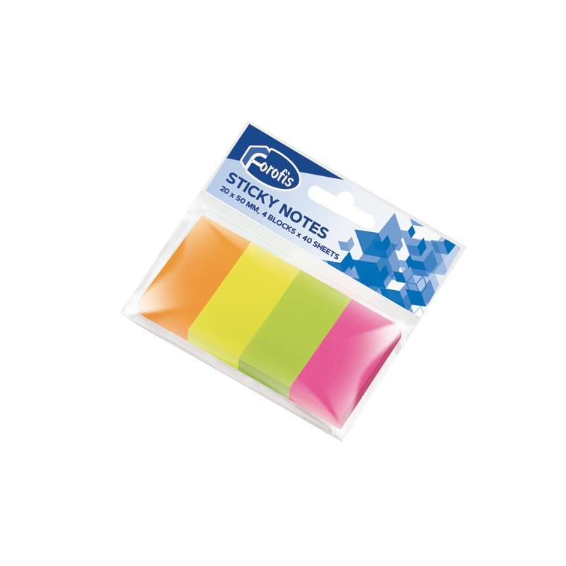 Zakładki indeksujące 20x50mm FOROFIS 91024 neon*4