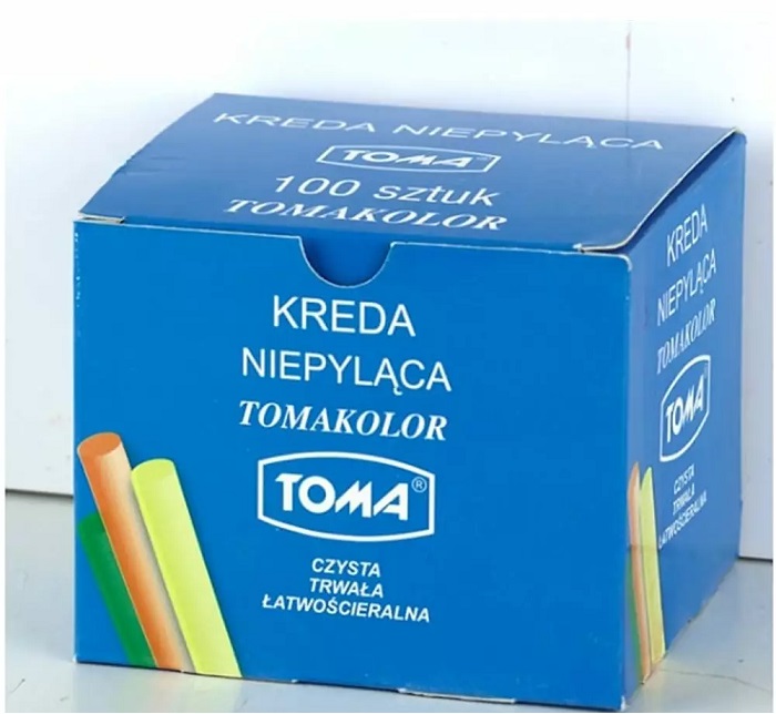 KREDA SZKOLNA KOLOR TOMA 100SZT NIEPYLĄCA