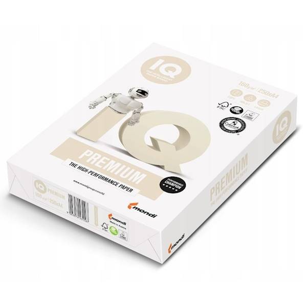 PAPIER A4 160G IQ PREMIUM BIAŁY 250ark 170CI...