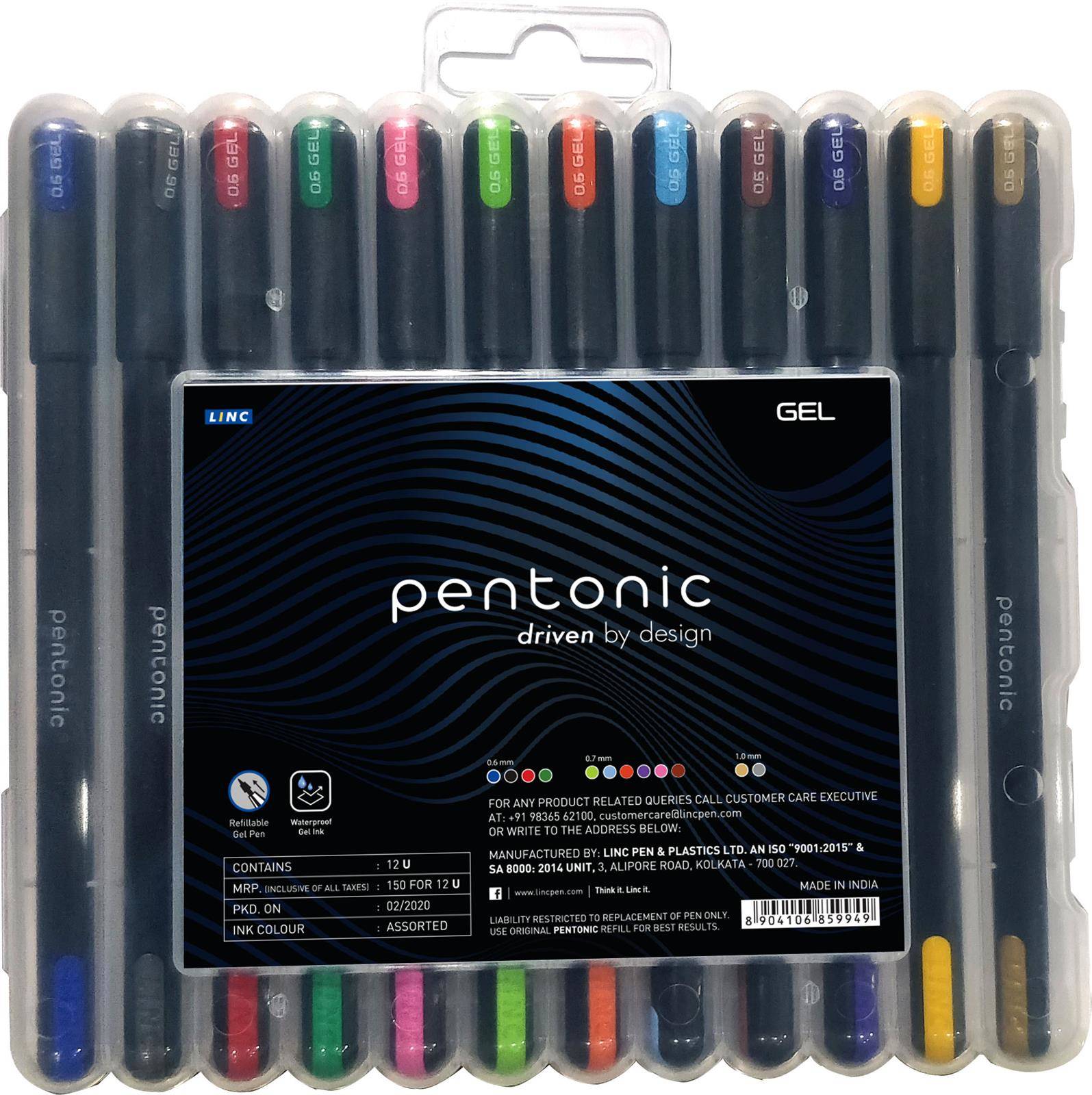Długopis żelowy LINC PENTONIC 856SET 12kol